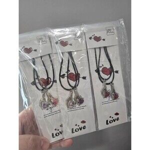 6 Matching Couple Friendship Necklace Sets – Heart Love Pendants – New